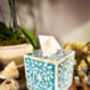 Mother Of Pearl Inlay Tissue Box | Jewelled Aqua, thumbnail 5 of 5