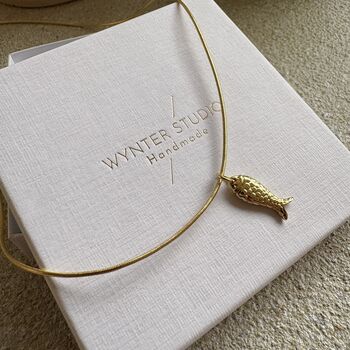 Sardine Fish Pendent 18ct Gold Plated Necklace, 5 of 6