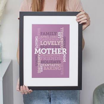 Personalised Lilac Word Art Print 'Use Any Words', 5 of 8