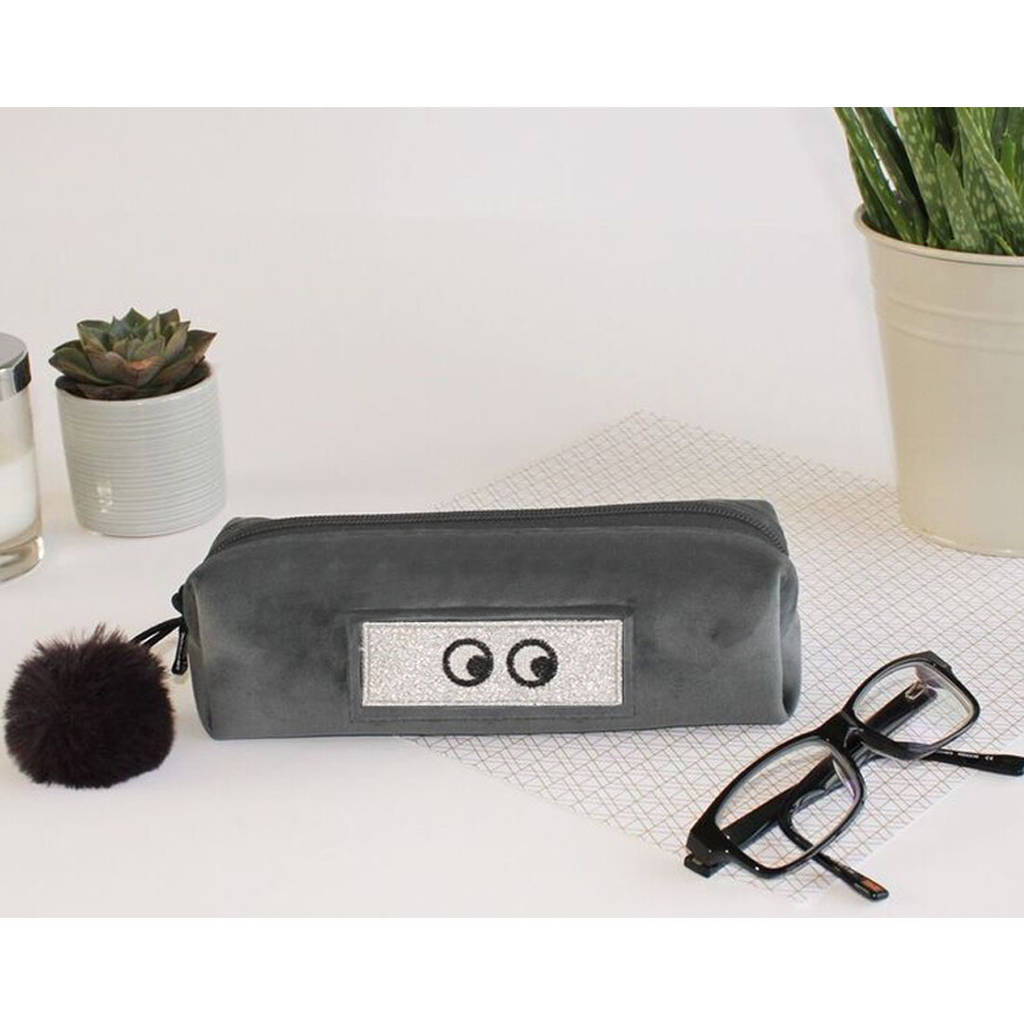 Customised Grey Velvet Small Case By Apatchy