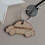 Personalised Name Wooden Car Keyring, thumbnail 1 of 3