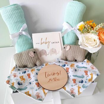 Personalised New Baby Twins Unisex Gift Hamper, 2 of 9