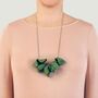 Hana Handmade Statement Necklace In Green, thumbnail 2 of 3