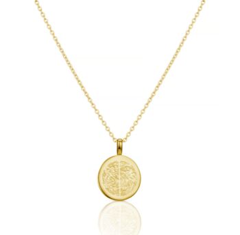 9ct Gold Double Fingerprint Round Pendant Necklace, 2 of 9