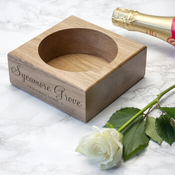 Personalised Solid Oak Champagne Holder, 7 of 8