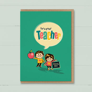 Teacher Thank You Card ‘Great Teacher’, 2 of 3