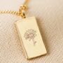 Personalised Birth Flower Tiny Tag Pendant Necklace, thumbnail 4 of 11