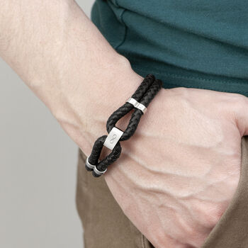 Personalised Men's Infinity Dual Leather Bracelet, 9 of 12