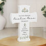 Personalised Wooden Cross Ornament Christening Gift Botanical Design, thumbnail 3 of 3