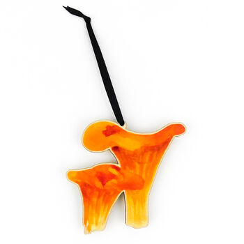 Chanterelle Mushroom Wooden Hanging Decoration, 3 of 5