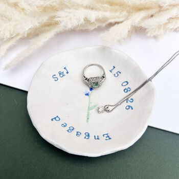 Floral Blue Engagement Dish, 3 of 5