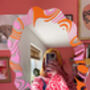Wavy Mirror Orange And Pink, thumbnail 7 of 8