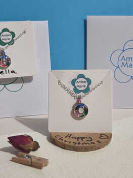 Wildflower Letter Pendant Gift Choose Your Colour, 6 of 12