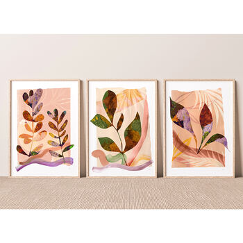 Earth Tone Botanical Prints Set Of Three, 3 of 12