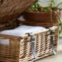Traditional Lidded Wicker Basket With Leather Straps, thumbnail 3 of 4
