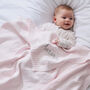 Personalised Pale Pink Heart Jacquard Baby Blanket, thumbnail 1 of 4