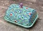 Handpainted Turquoise Butter Dish, thumbnail 1 of 5