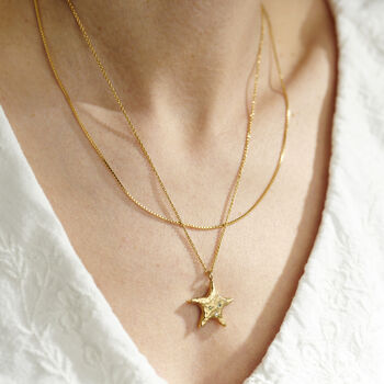 Confetti Birthstone Chunky Star Necklace, 2 of 9