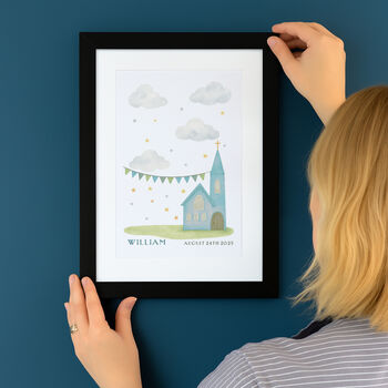Christening Gift Personalised Baptism Fine Art Print, 2 of 3