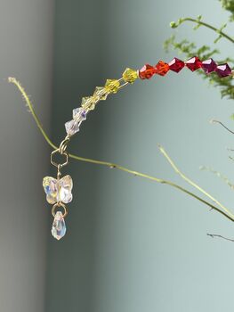 Rainbow Crystal Plant Stake With Swarovski Butterfly Suncatcher, 2 of 8