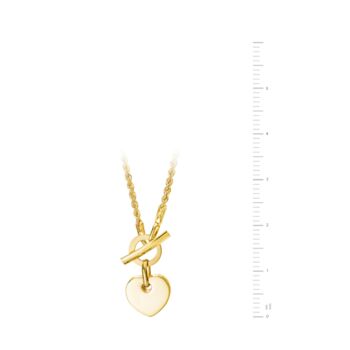 Yellow Gold Rope Chain T Bar Heart Necklace, 5 of 6