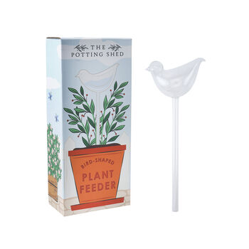 The Potting Shed Glass Bird Plant Feeder In Gift Box, 2 of 4