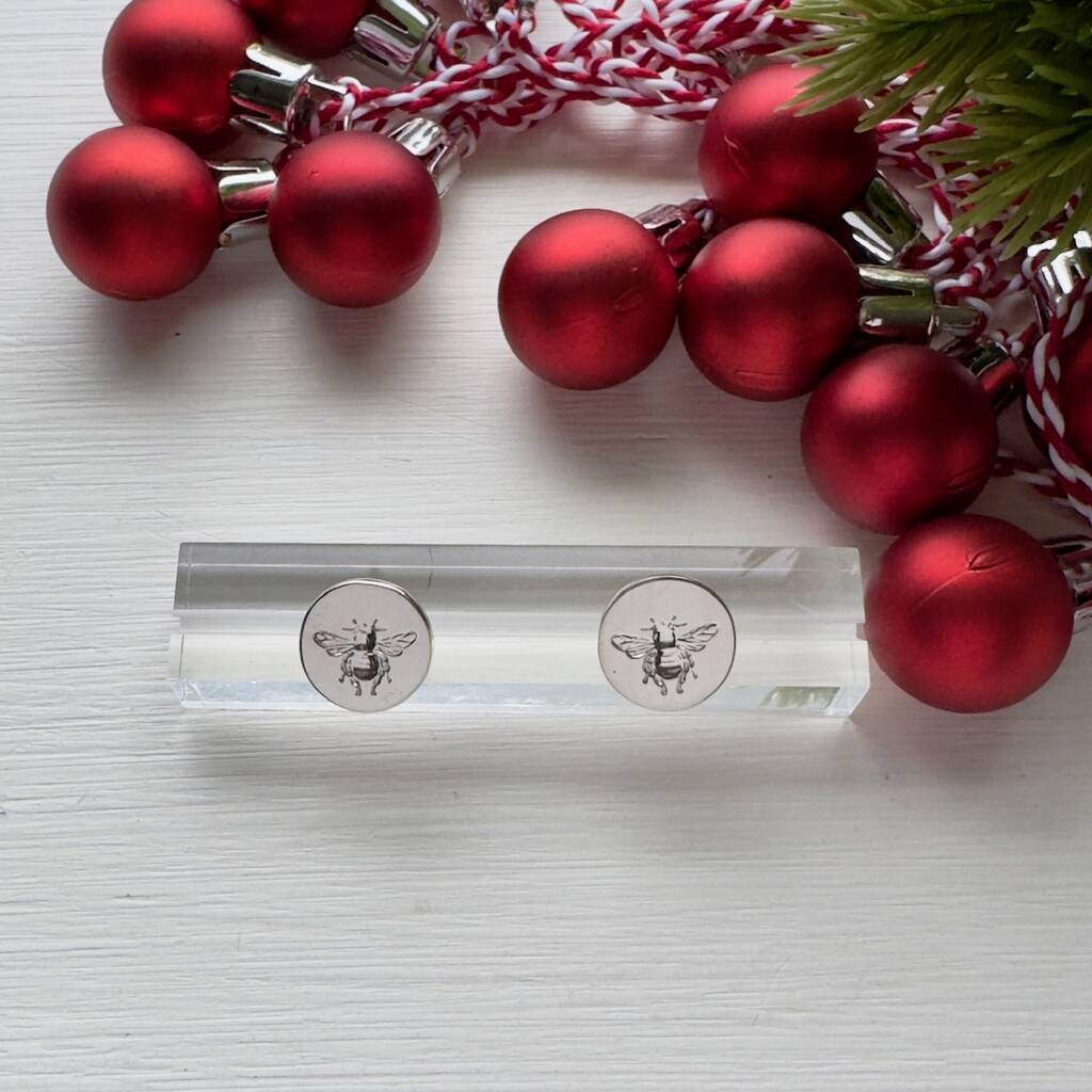 Busy Bee Stud Earrings Sterling Silver, 1 of 5