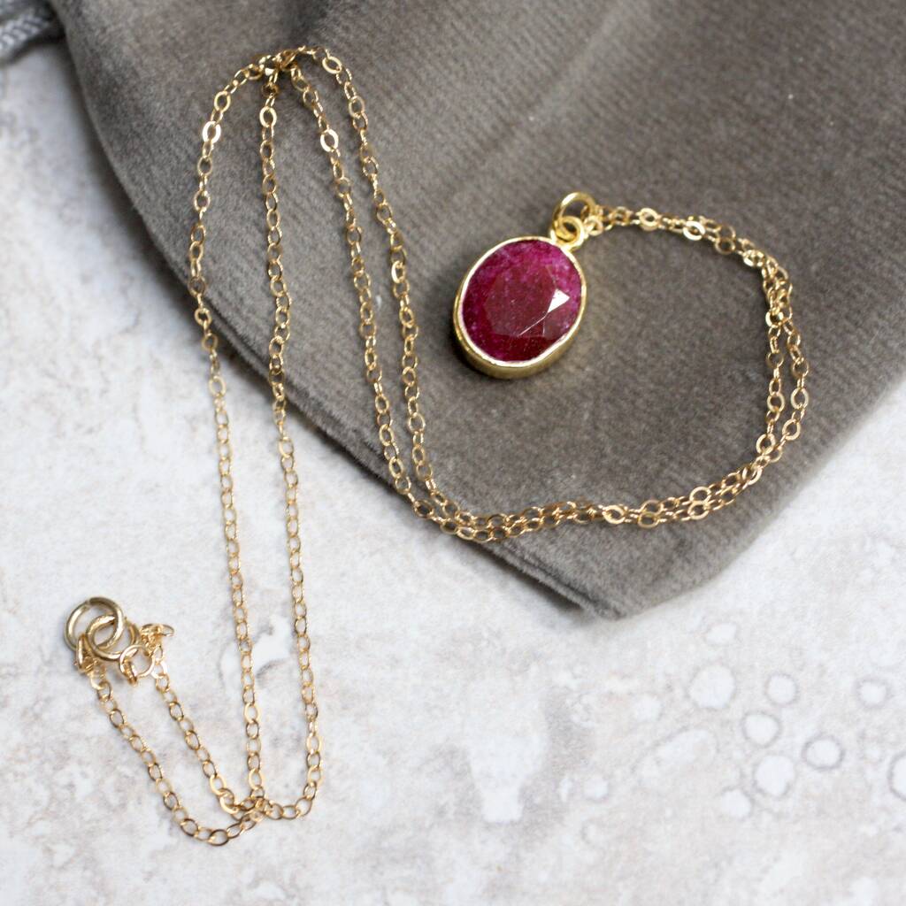 Ruby Gemstone Necklace By Magpie Living | Notonthehighstreet.com