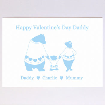 Personalised Bear Family Valentine's Day Card, 2 of 8