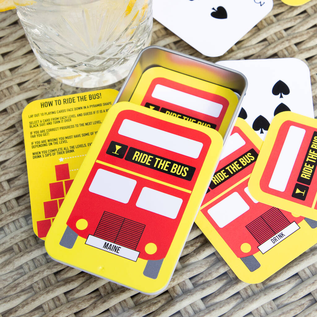 Personalised Ride The Bus Drinking Card Game, 1 of 11