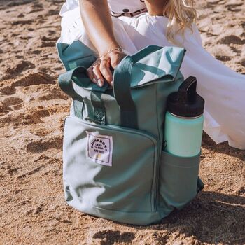 'The Mini' Recycled Roll Top Backpack, 9 of 11