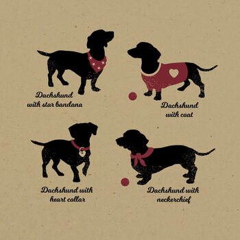 Personalised Dachshund Print For One Or Two Dogs, 2 of 12