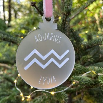 Aquarius Zodiac Star Sign Christmas Decoration, 2 of 6