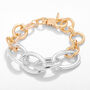 Silver And Gold Plated Chunky Two Tone Chain Bracelet, thumbnail 5 of 9
