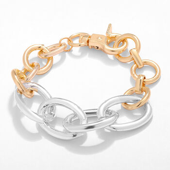 Silver And Gold Plated Chunky Two Tone Chain Bracelet, 5 of 9