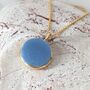 Blue Opal October Birthstone Necklace, Gold Plated, thumbnail 4 of 9