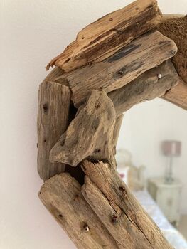 Driftwood Heart Wall Mirror – 30cm Nautical Style, 5 of 8