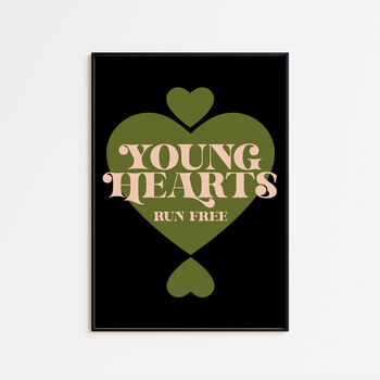 Young Hearts Run Free | Disco Print | Music Poster | Wall Art | A5 A4 A3 | Retro Inspired Music Print | Disco | Bold | Typographic |, 3 of 8