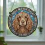 Cocker Spaniel Chocolate Stained Glass Effect Suncatcher, thumbnail 4 of 6