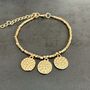 Gold Plated Hammered Disc And Bead Bracelet, thumbnail 4 of 7