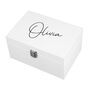 Personalised Contemporary White Mirrored Jewellery Box, thumbnail 3 of 4