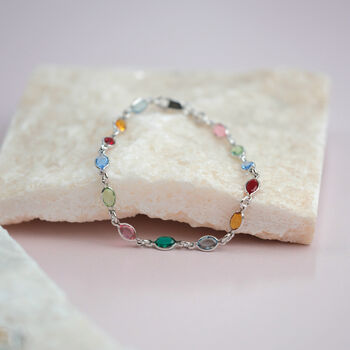 Colourful Multi Gemstone Sterling Silver Bracelet, 5 of 5