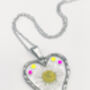 Heart Necklace With Daisy Flowers And Colourful Crystals, thumbnail 8 of 12
