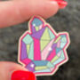 Eco Friendly, Wooden Pin, Crystal Cluster Brooch/Badge, thumbnail 3 of 6