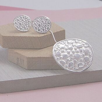 Sterling Silver Cobbled Pendant, 3 of 4