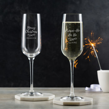 Personalised Christmas Prosecco Glass For Her, 4 of 4