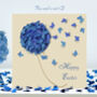 Easter Butterfly And Blue Hydrangea Card, Not 3D, thumbnail 1 of 11