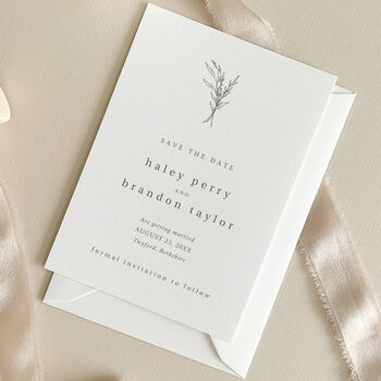 Modern Botanic Wedding Invitation, 5 of 7