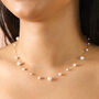 Stainless Steel Mixed Pearl Necklace In Gold, thumbnail 2 of 4
