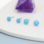 Sterling Silver Genuine Turquoise Gemstone Stud Earrings, thumbnail 4 of 12